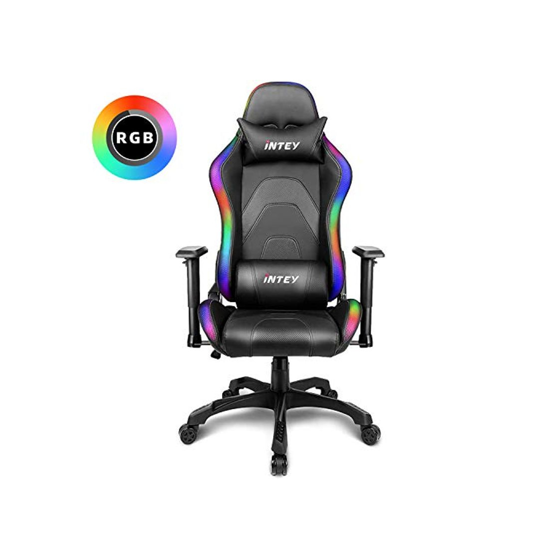 Social INTEY Silla Gaming, Silla Gamer con Tira de LED RGB, Silla Gaming