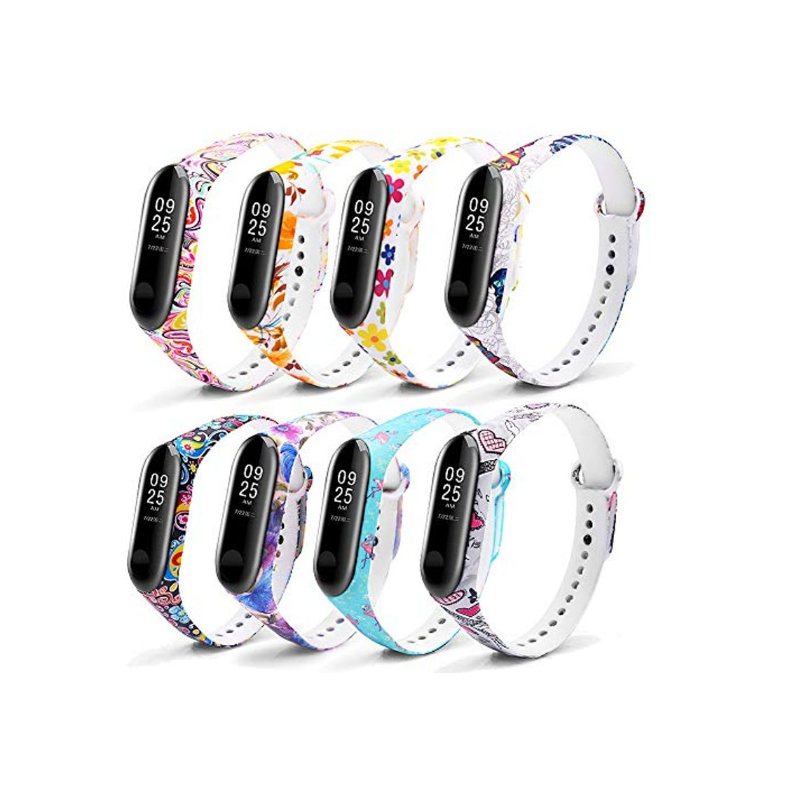 Social Monuary 8 Piezas Correa para Xiaomi Mi Smart Band 4