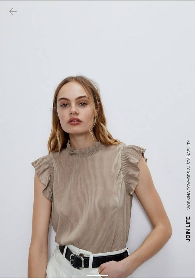 Social T'shirt plissada com folhos