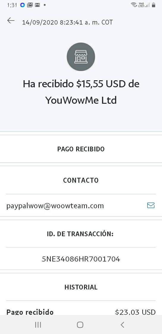 Social Prueba de Pago WowApp $15.55