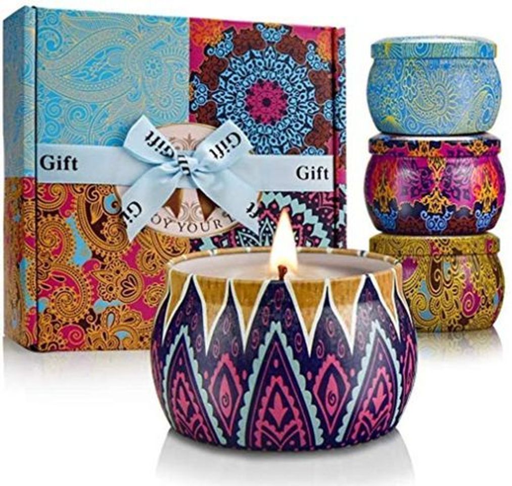 Social TOFU [100% Natural Velas Aromaticas Juego de 4 Piezas Vela Perfumada 25-30