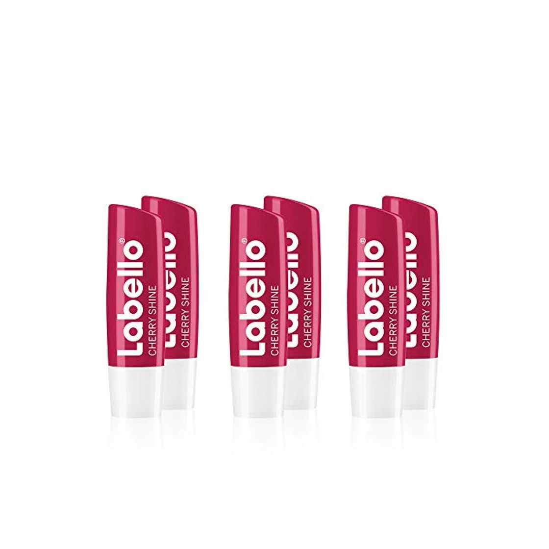 Social Labello Cherry Shine, Bálsamo Labial con Sabor a Cereza, pack de 6