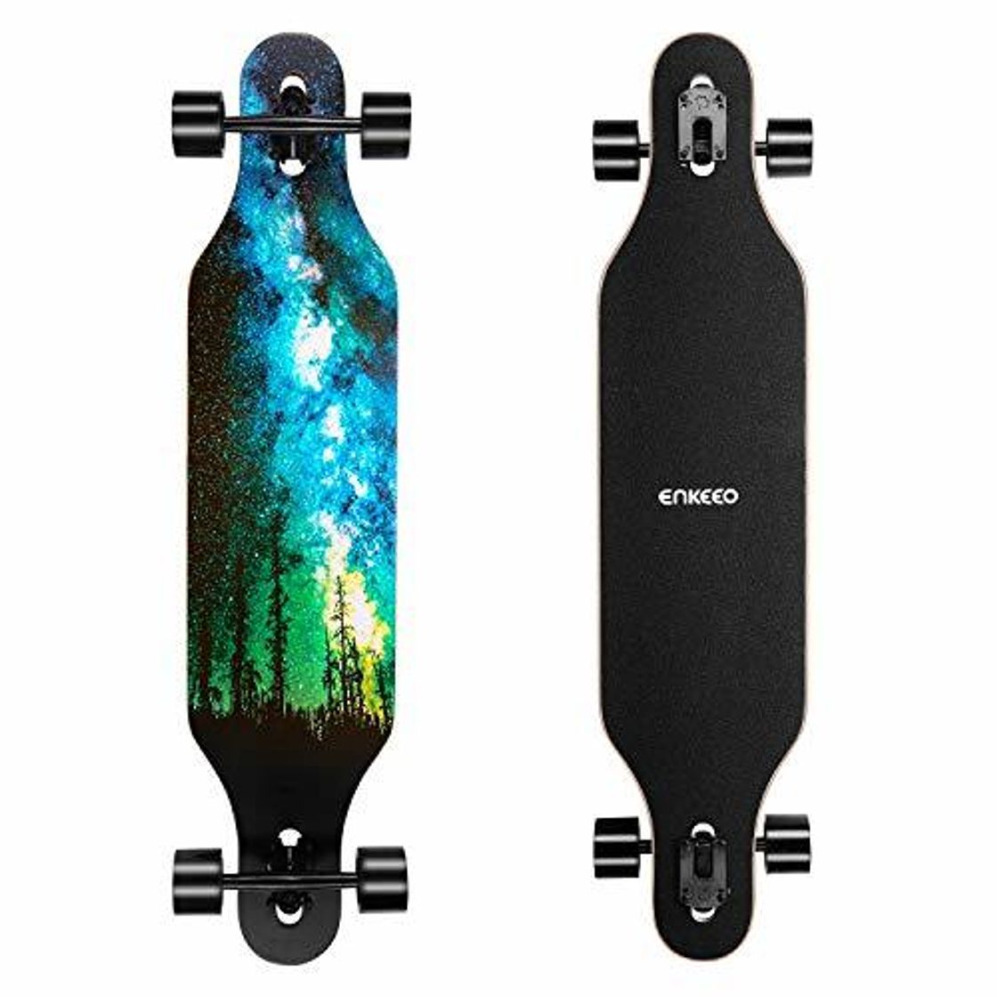 Product ENKEEO - 23x103.5cm Longboard, Monopatín con Rodamiento de ABEC-11 y 9 Capas