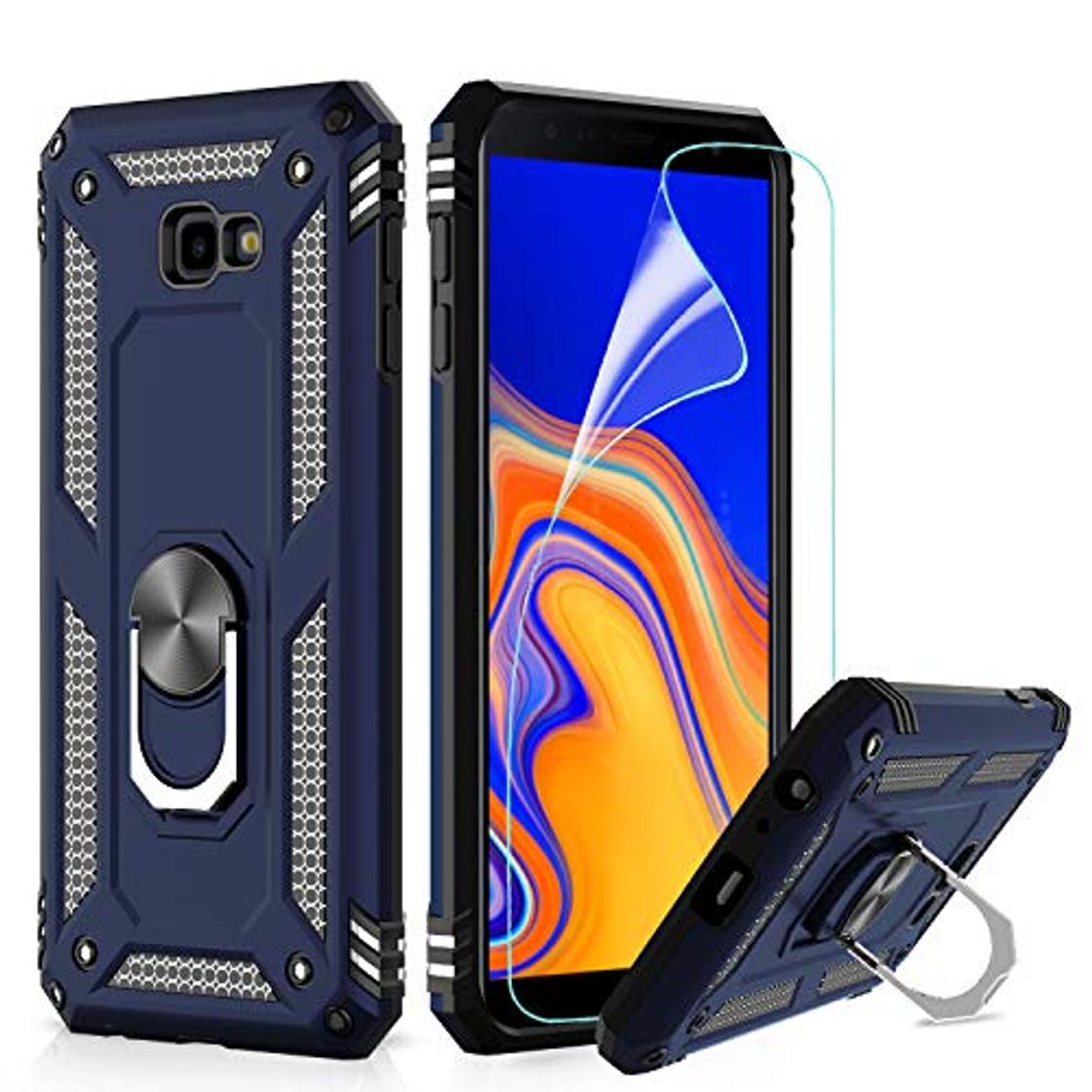 Social LeYi Compatible con Funda Samsung Galaxy J4 Plus Armor Carcasa con 360