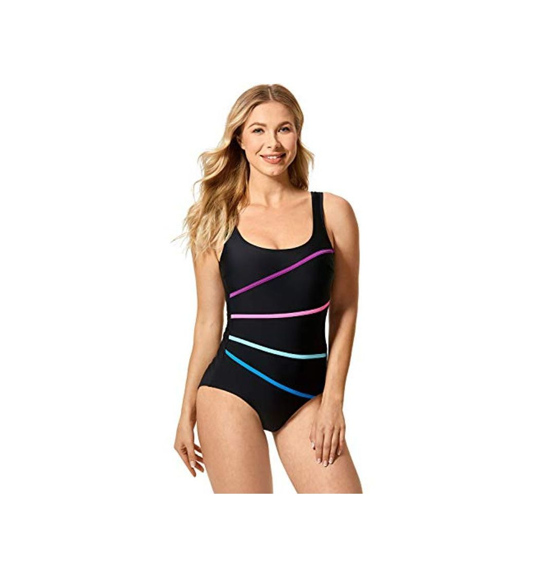 Social DELIMIRA - Traje de Baño Copas con Relleno Bañador Tallas Grandes para