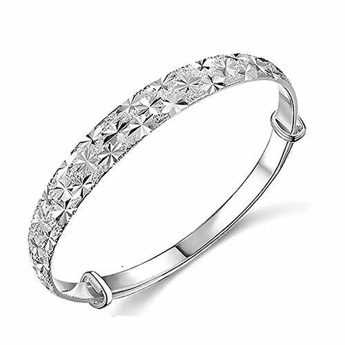 Social Hosaire Pulsera de Plata de Cielo Estrellado Metal-Ajustable Diámetro 60-70mm Pulsera de