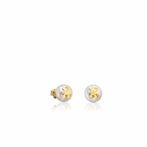 Social TOUS Bear - Pendientes de oro amarillo de 18kt con perla cultivada