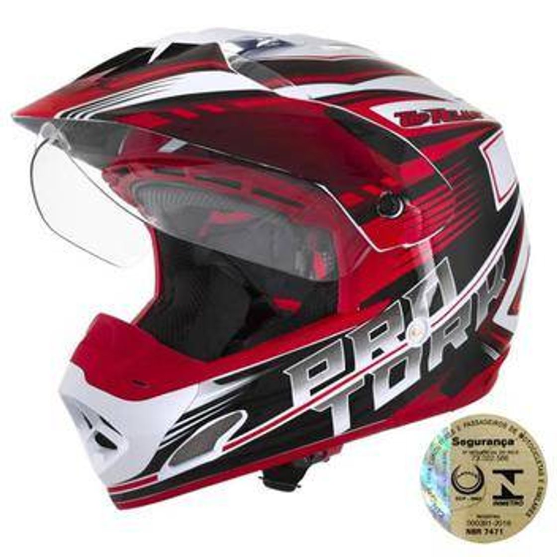 Moda Capacete Th1 Vision Adventure Vermelho E Branco Pro Tork 56
