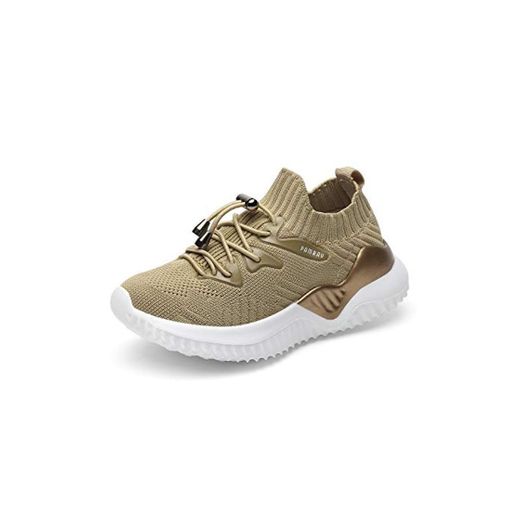 Niños Zapatos Deportivos Running Zapatillas Unisex Deporte Sneakers Ligero Caqui 30 EU