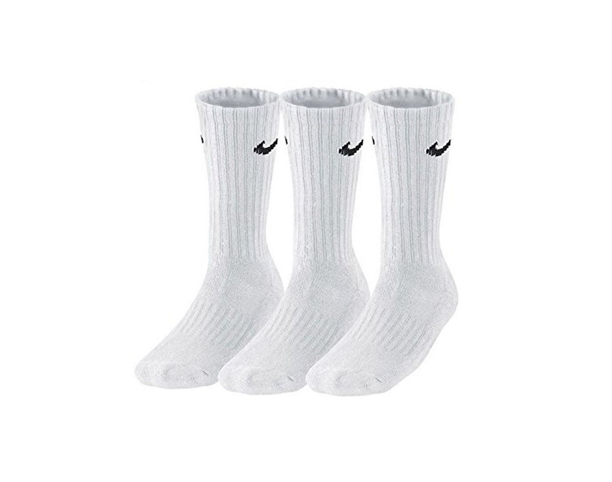 Moda Nike 3Ppk Value Cotton Crew - Calcetines unisex, color blanco