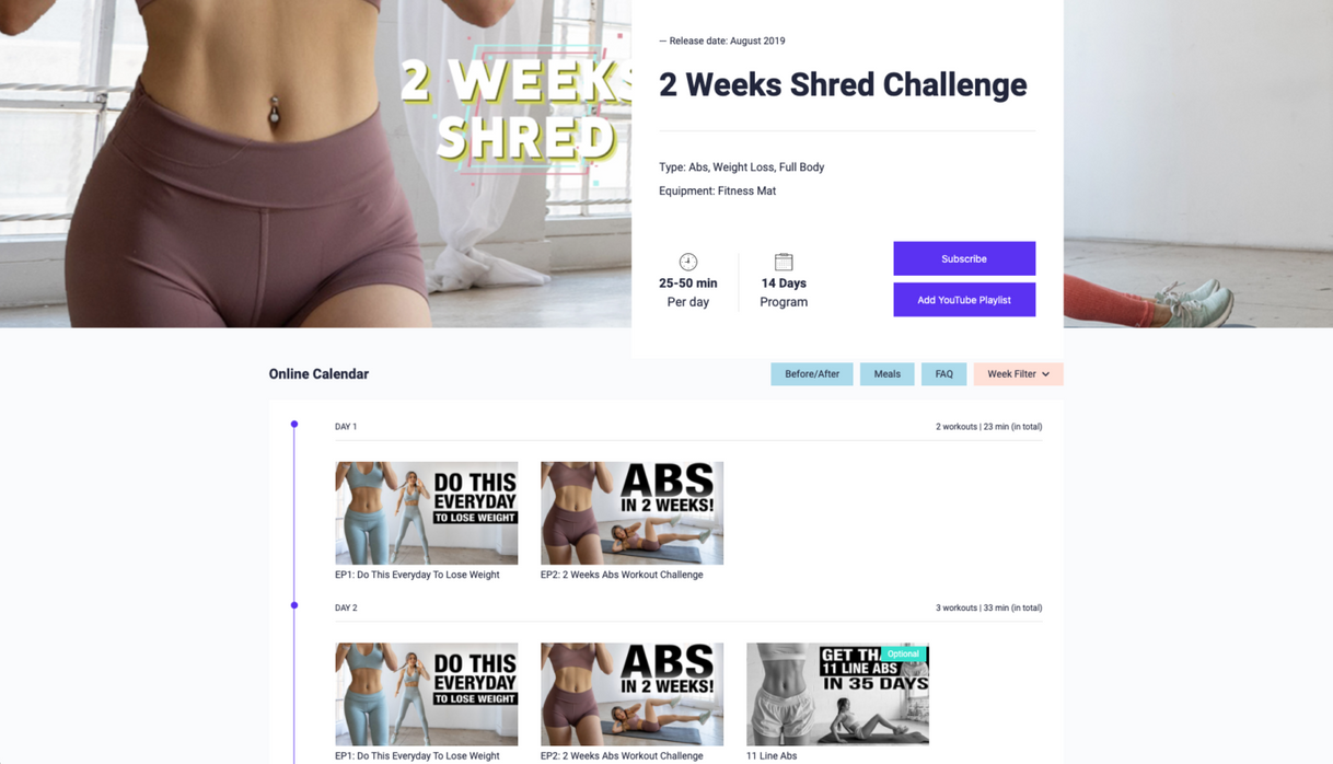 Moda 2 Weeks Shred Challenge - Free Workout Program - Chloe Ting