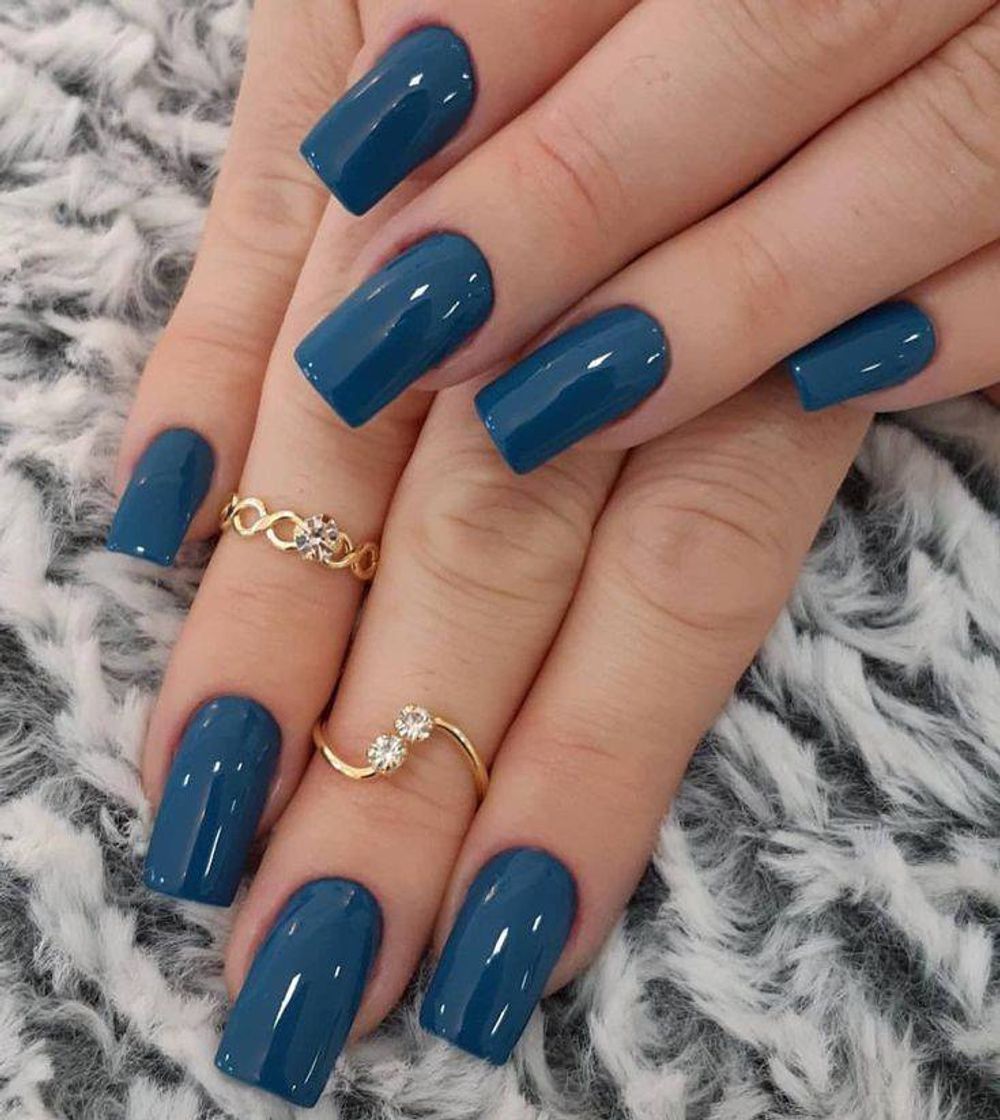 Fashion Unhas azul escuro