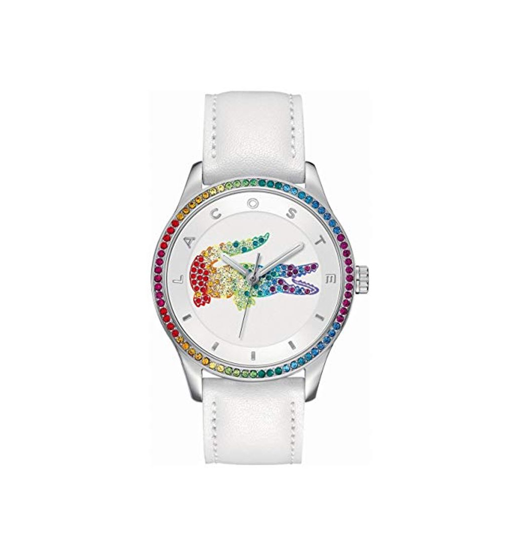 Social Lacoste 2000822 - Reloj análogico de cuarzo con correa de cuero para