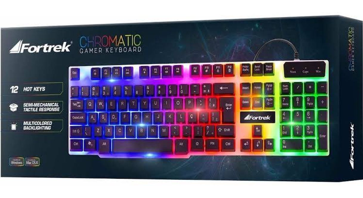 Fashion Teclado Gamer Multimídia Chromatic Gk-710 Preto com Led ...