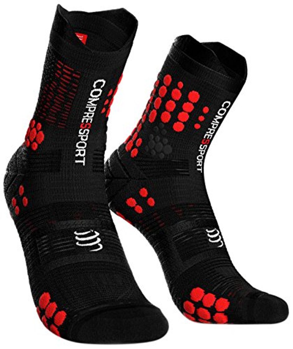 Moda COMPRESSPORT Pro Racing Socks v3.0 Trail Calcetines para Correr, Unisex-Adult, Negro