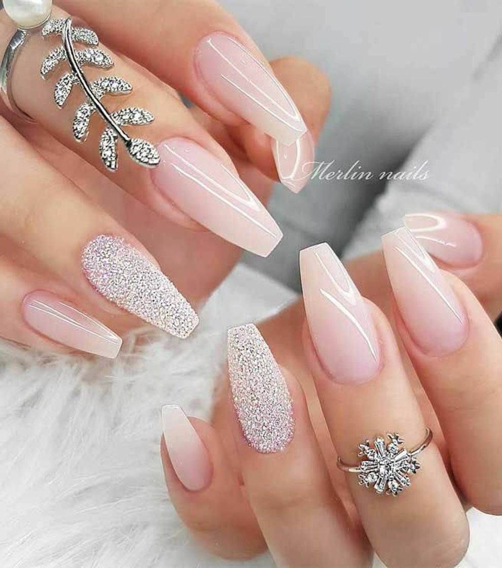 Unha com glitter
