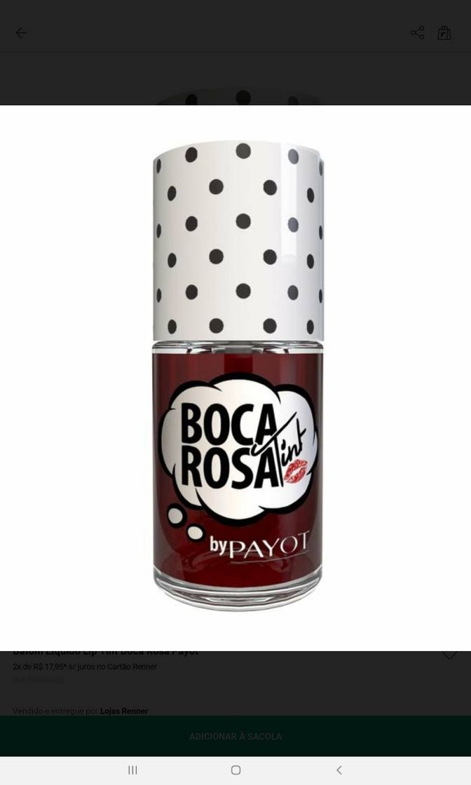 Moda Batom Líquido Lip Tint Boca Rosa Payot Vermelho