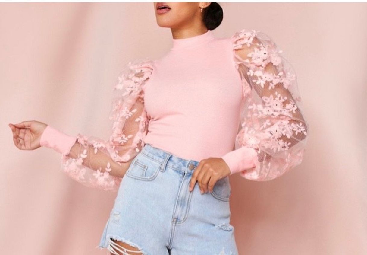 Moda Puff pink top