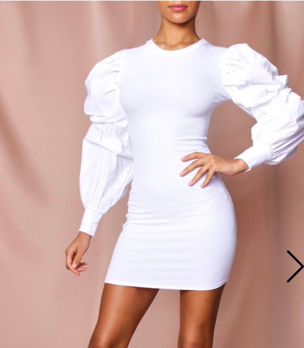 Fashion Puff Mini Dress 