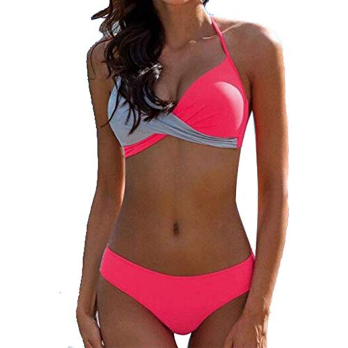 Fashion CheChury Bikinis Mujer 2020 Push Up Halter Bikini Traje de baño Acolchado Bra Tops y Braguitas Bikini Sets Talla Grande Bañador Vacaciones