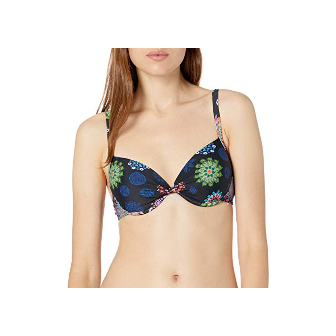 Fashion Desigual Biki Brasil Parte Superior de Bikini, Negro