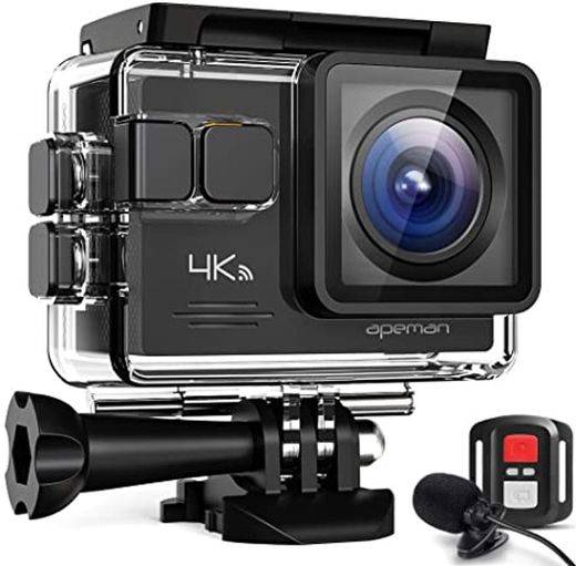 COOAU Cámara Deportiva 4K WiFi 20MP Camara Acción Sumergible Agua de 40M