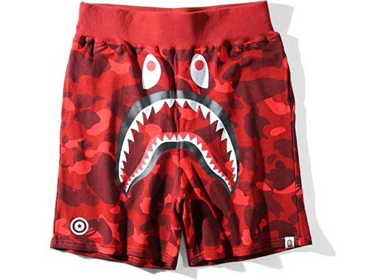 Moda Big Mouth Shark Ape Bape - Pantalones Cortos de Deporte

