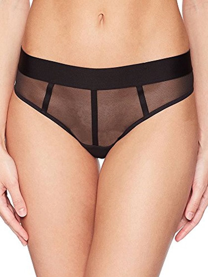 Social DKNY Intimates Nightfall-Sheer Lace Tanga, Negro