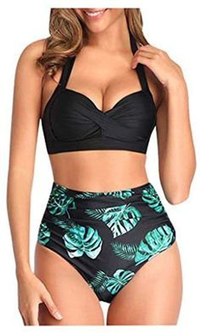 Producto Yuson Girl Conjuntos De Bikini De Talle Alto a Tartán Sexy Retro