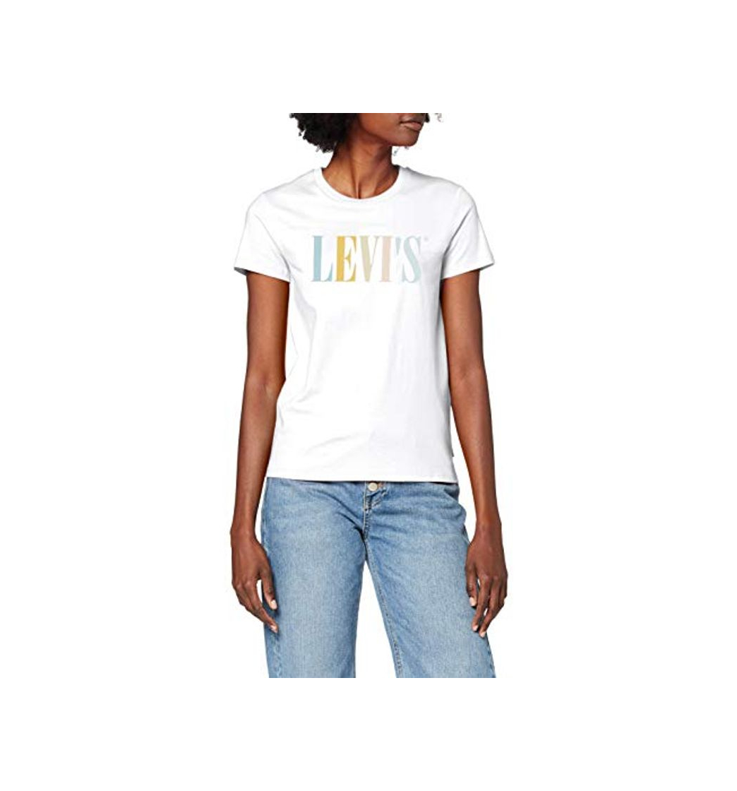 Moda Levi's The tee Camiseta, Blanco (90's Serif T2 Multicolor White