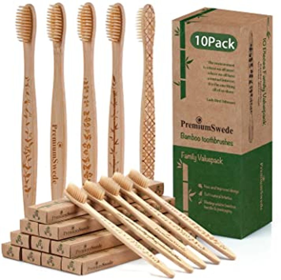 Fashion Cepillo Dientes Bambu, Paquete de 10 Cepillos de Dientes, 5 ...