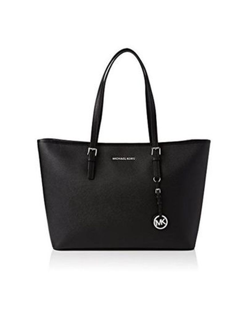 Fashion Michael Kors Jet Set Medium Travel, Bolso Totes para Mujer, Negro (Black)