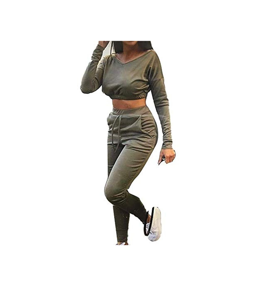 Producto Mymixtrendz. Nuevas Mujeres Crop Top Bottoms 2 Unids Co-ORD Set Jogging Loungewear