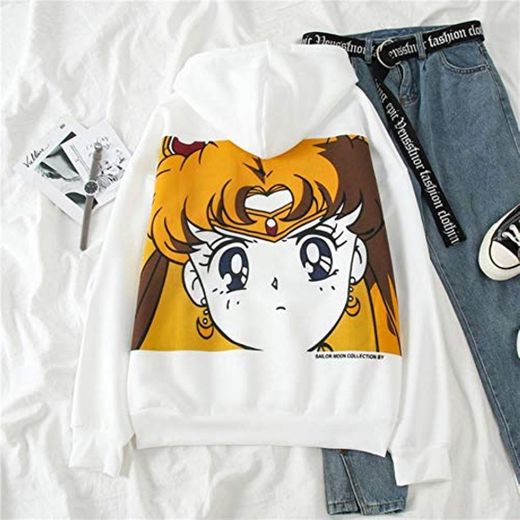 MU-PPX Ropa De Abrigo para Mujer Otoño Invierno Anime Cartoon Sailor Moon