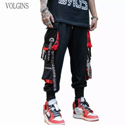 Pantalones hip hop rojos 