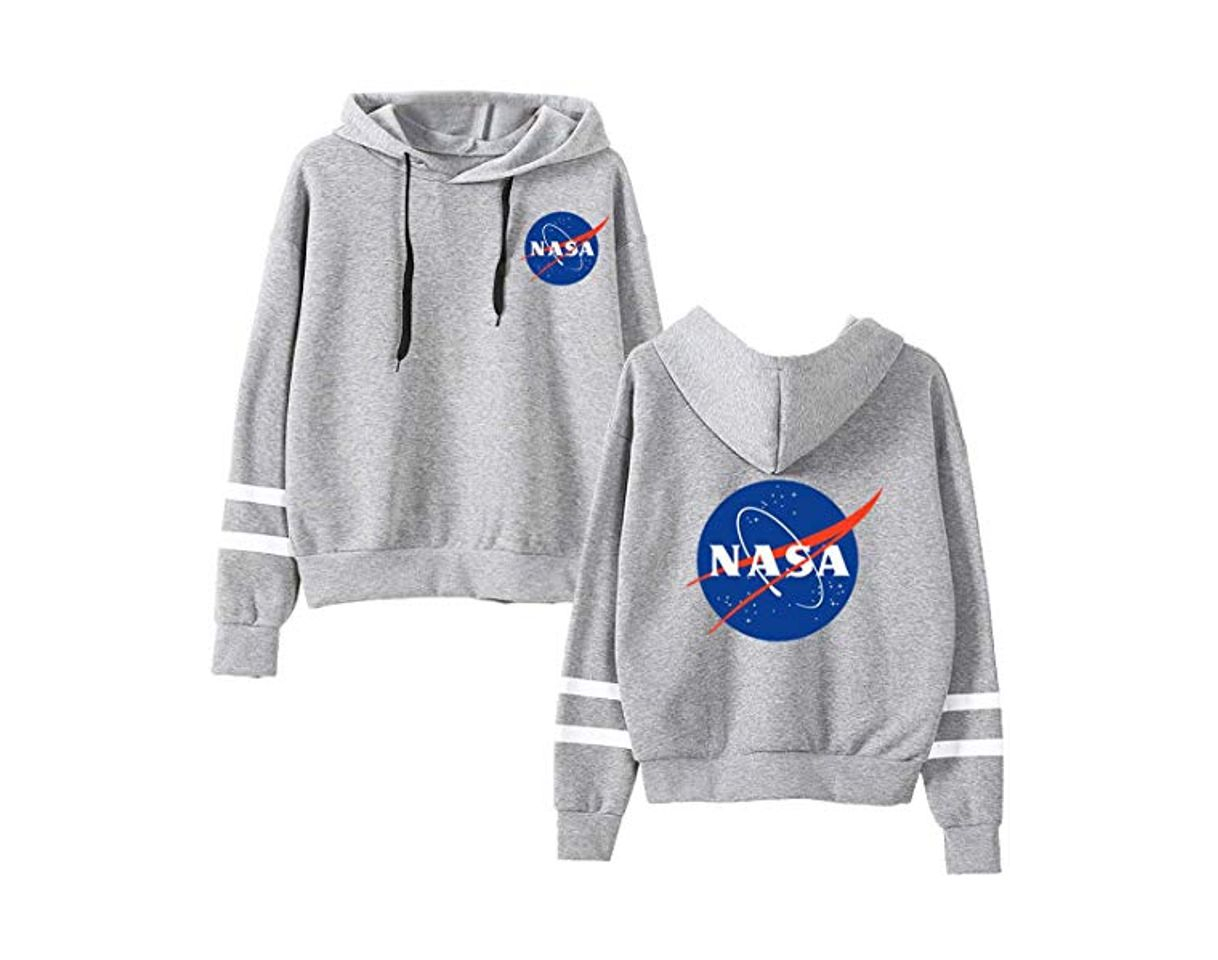 Social EMILYLE Mujer NASA Aeronautico Sudadera con Capucha Manga Larga Deportiva. M