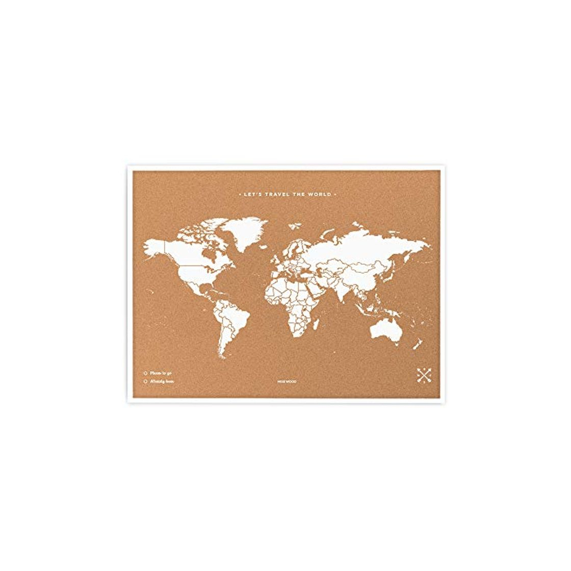 Home Miss Wood Map L Mapa del Mundo de Corcho con Marco