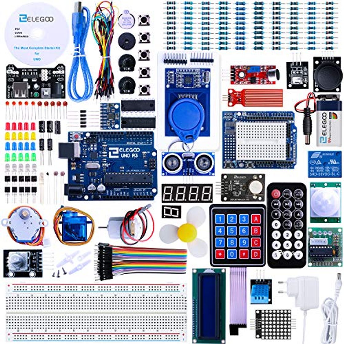 Electronic ELEGOO Conjunto Avanzado de Iniciación Compatible con Arduino IDE con Tutorial en