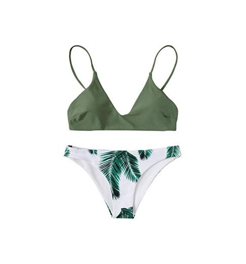 DIDK Mujer Conjunto De Bikini Estampado