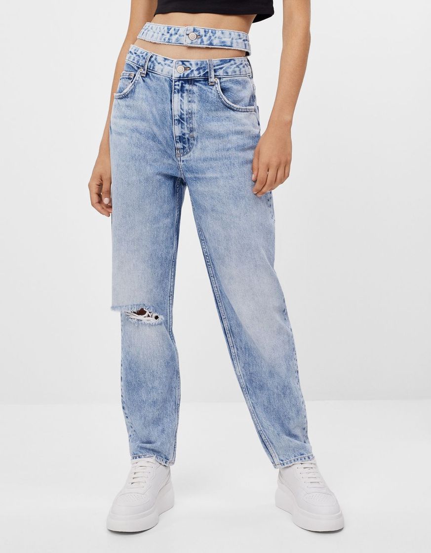 Moda Jeans Mom doble cintura - Última Semana - Bershka España