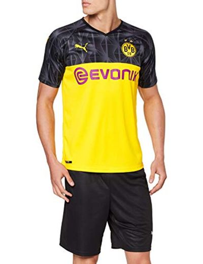 Puma BVB Cup Shirt Replica with Evonik Without Opel Logo Camiseta, Hombre,