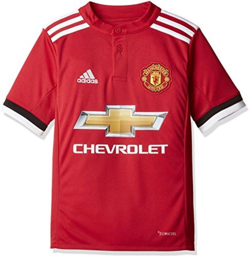 adidas MUFC H JSY Y Camiseta 1ª Equipación Manchester United 2017-2018, niños,