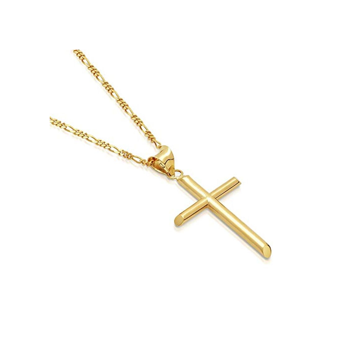 Social Cadena de Oro 24K con Dije de Cruz para Hombres, Mujeres c/Broche