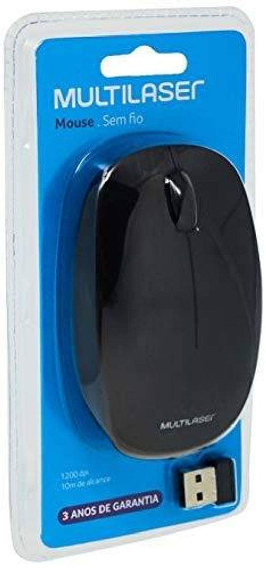 Moda Multilaser MO251 - Mouse Sem Fio 2.4 Ghz 1200 DPI Usb, Preto