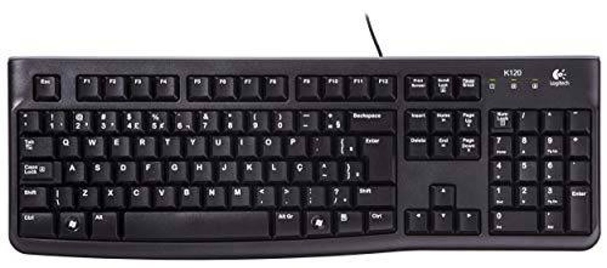 Moda Teclado com fio USB Logitech K120 Resistente à Respingos e L