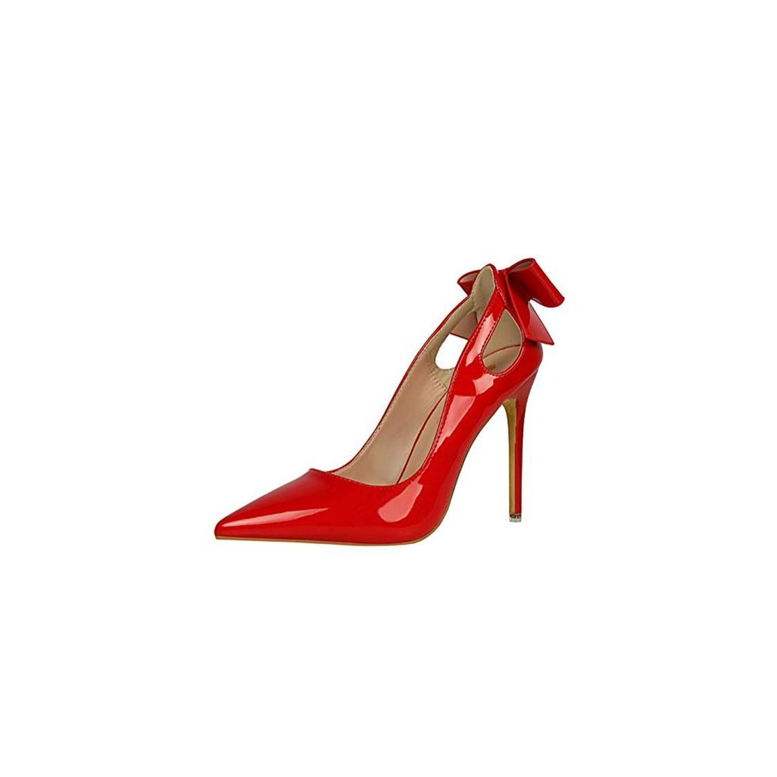 Belleza Minetom 1Cm Zapatos De Tacón De Aguja Puntiagudo Punta Cerrada Diseño Elegante Modo para Fiesta Y Boda para Mujer Rojo 37 EU