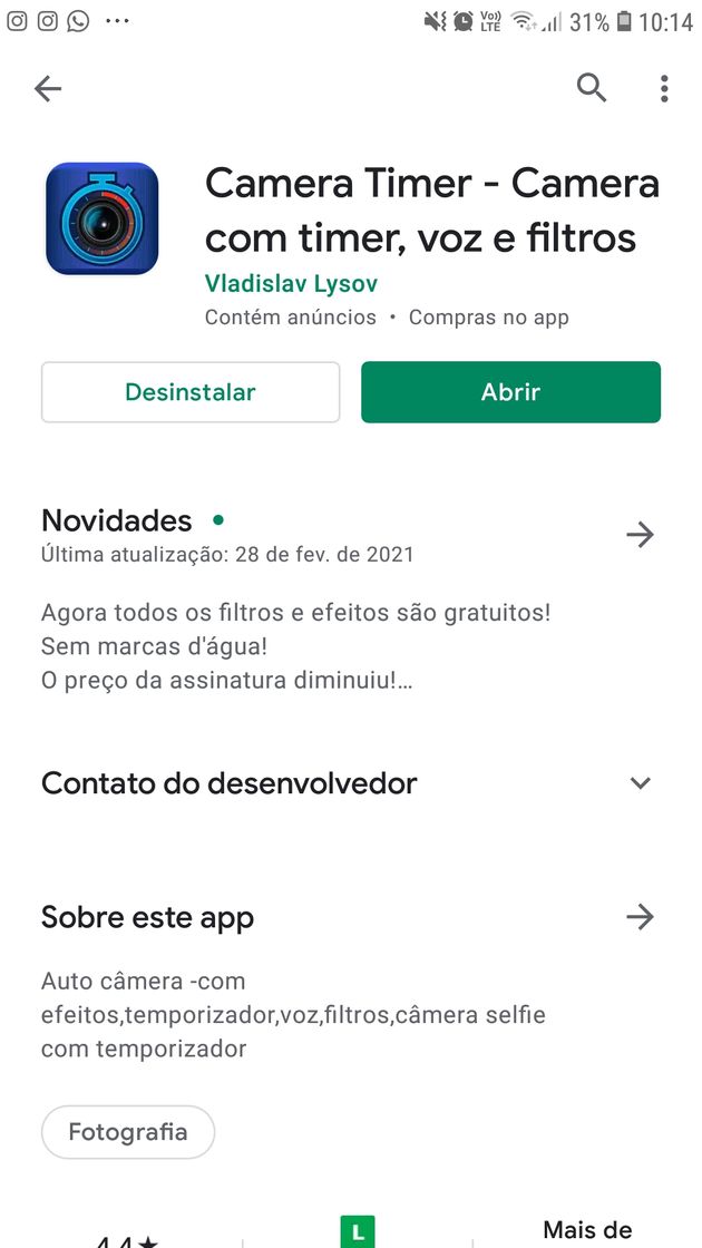 App Selfie Câmera com Timer