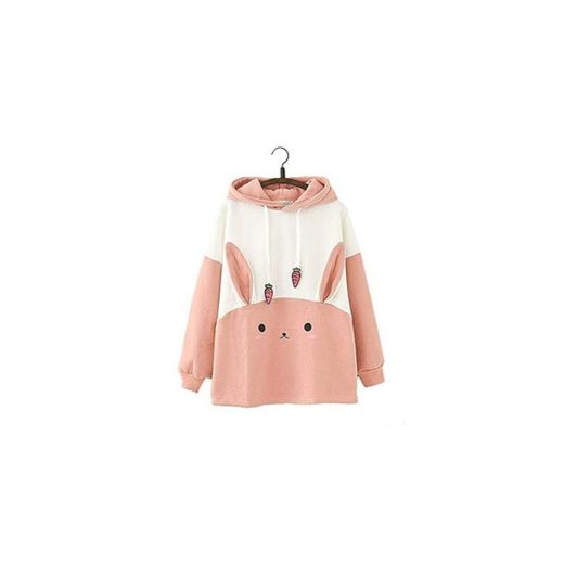 Kawaii Aesthetic Bunny Rabbit Carrot Design Funny Cute Style Trend Duo Color Long Sleeves Summer Hoodie Jacket