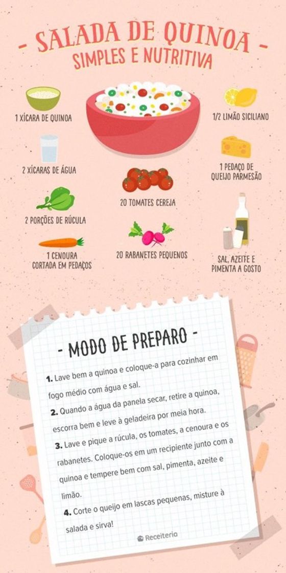 Fashion Receita de salada de quinoa 💕