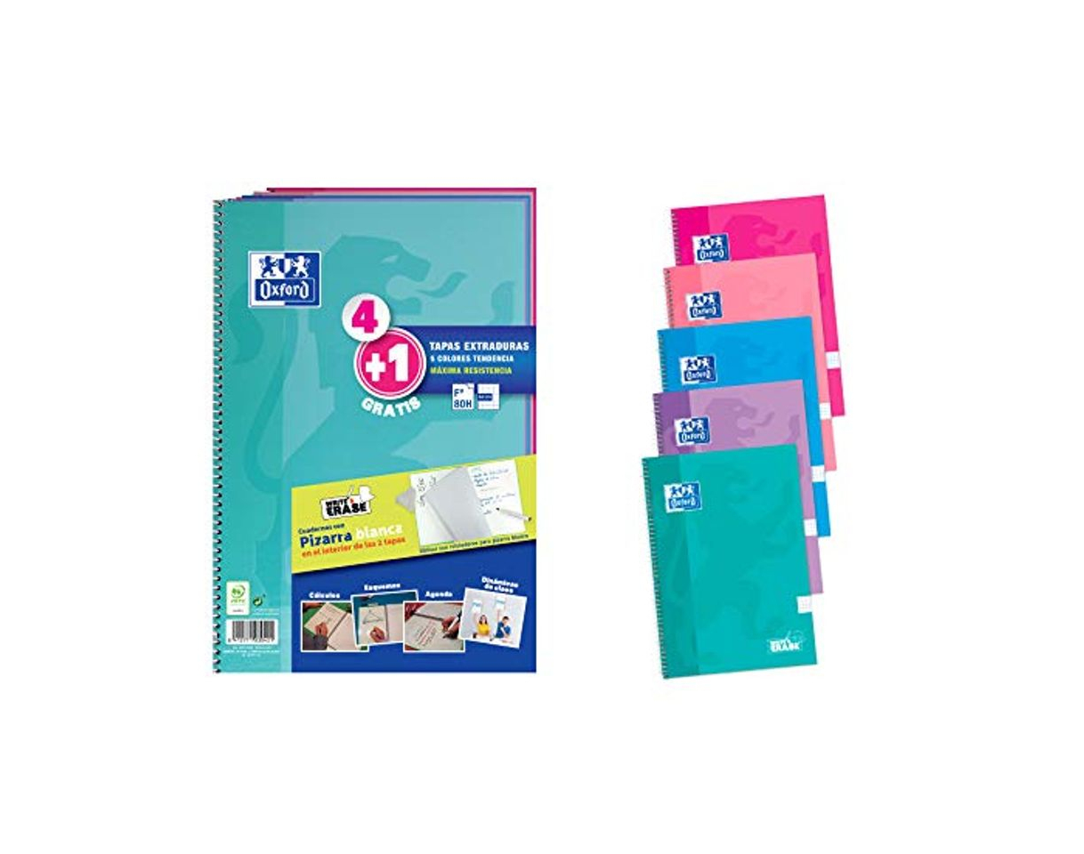 Product Oxford Pack 4+1 Cuadernos Fº Te School Write&Erase 80H 4X4 Surtido Tendencia